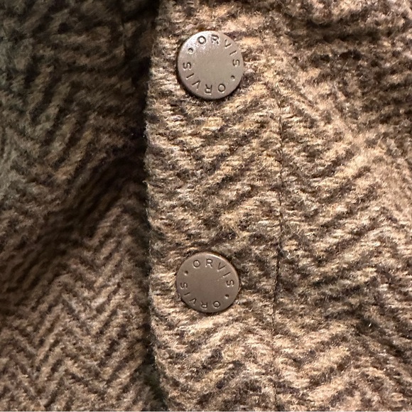 Orvis 1/4 Snap Pull Over Men’s Size XL Herringbone Brown Winter Warm Cozy - Picture 7 of 11